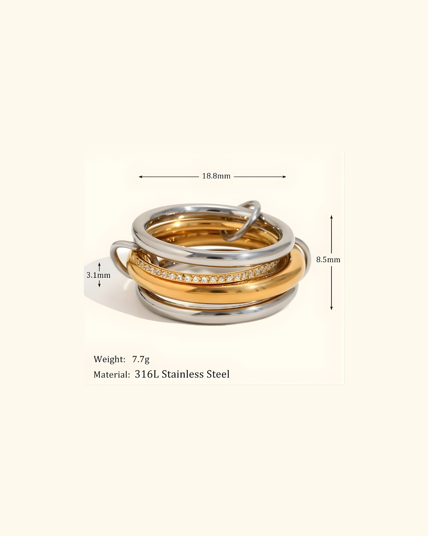 Dual Toned Link Ring