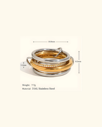 Dual Toned Link Ring