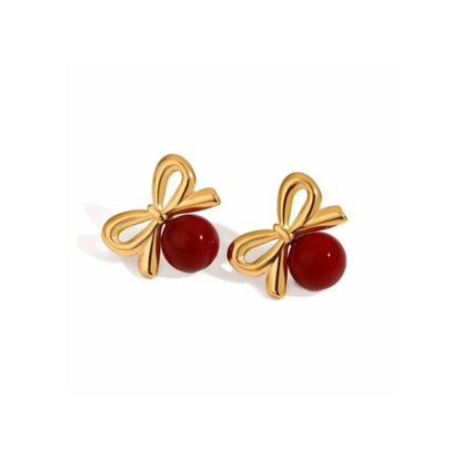 Cherry Bow Earring