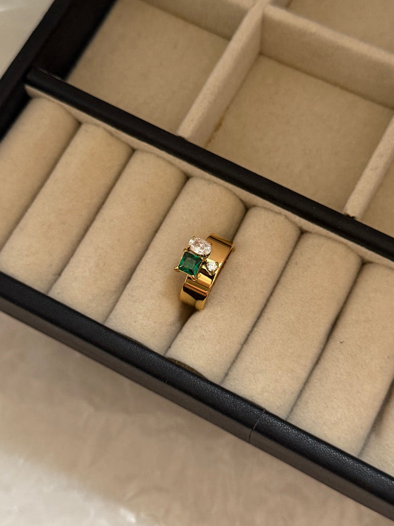 gold ring stainless steel anti tarnish stackable for women Paush Jewelry