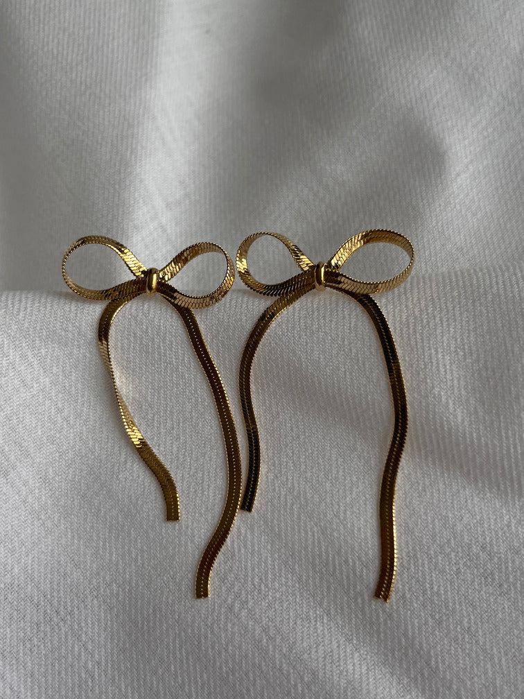 Bow Earrings Long