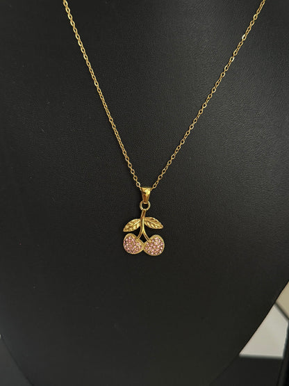 Cherry Pink Diamond Necklace