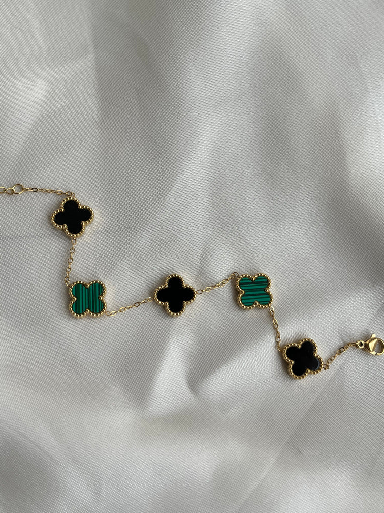 Green-Black Clover Bracelet