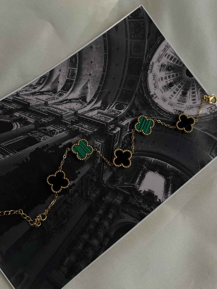 Green-Black Clover Bracelet