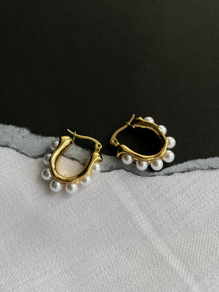 Pearl Hoop Earring